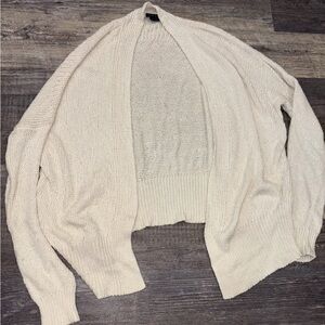 Theory Cable Knit Open Front Sweater Size Medium Cabincore